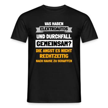 Was haben Elektroautos und Durchfall gemeinsam - Männer T-Shirt - Schwarz - Vorne - AI Model Male 178 light (178cm)