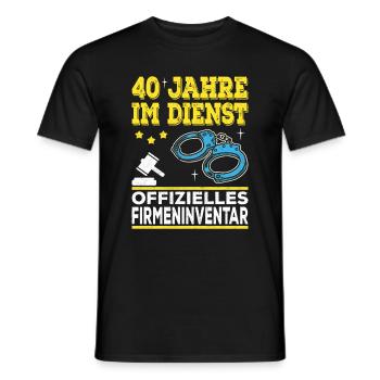 40 Jähriges Dienstjubiläum Firmenjubiläum Geschenk - Männer T-Shirt - Schwarz - Vorne - AI Model Male 178 light (178cm)