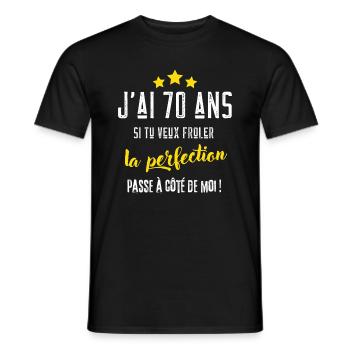 J'ai 70 ans cadeau anniversaire 70 ans humour - T-shirt homme - noir - Devant - AI Model Male 178 light (178cm)