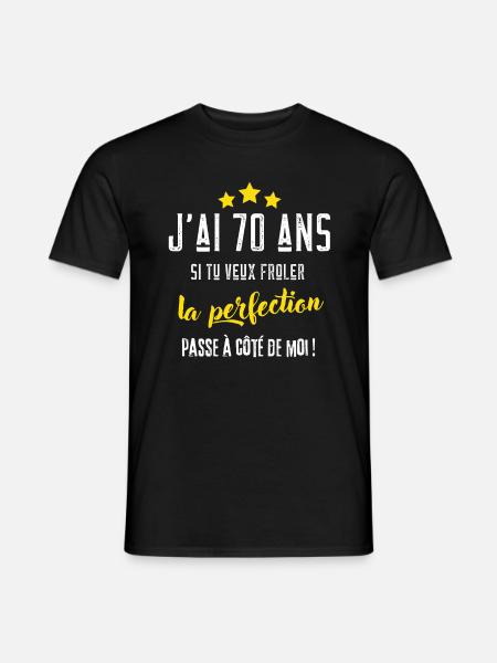 J'ai 70 ans cadeau anniversaire 70 ans humour - T-shirt homme - noir