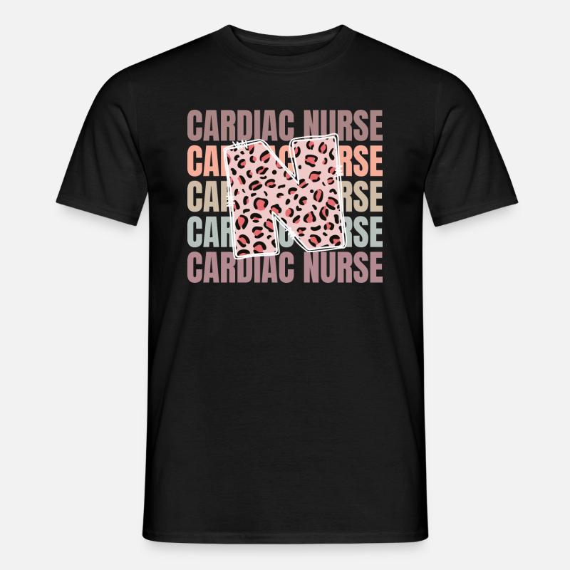 Leopard Herzkrankenschwester Leben - Männer T-Shirt - Schwarz