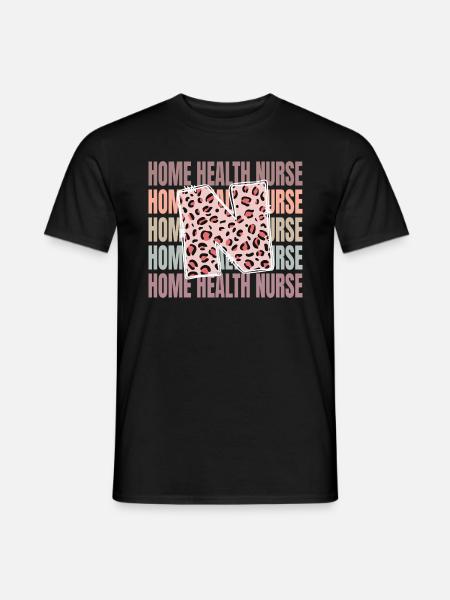 Leopard Home Health Nurse Life - Men's T-Shirt - black