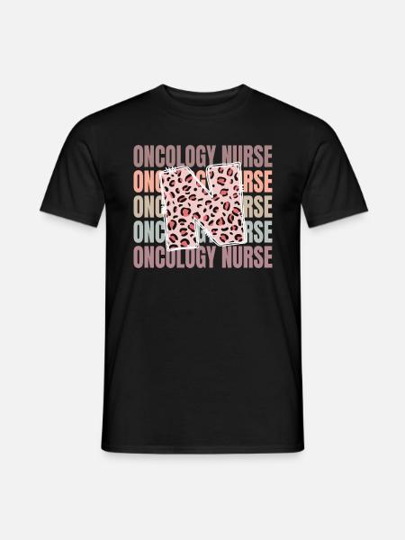 Leopard Onkologie-Krankenschwester Leben - Mænd T-shirt - sort