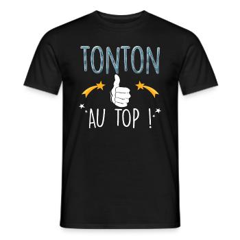 Tonton Au Top Du Top Mon Tonton Génial - T-shirt homme - noir - Devant - AI Model Male 178 light (178cm)