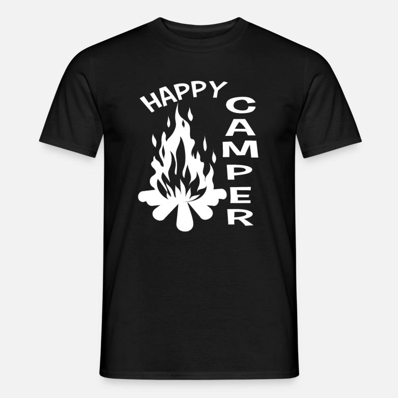 Glücklicher Camper - Männer T-Shirt - Schwarz