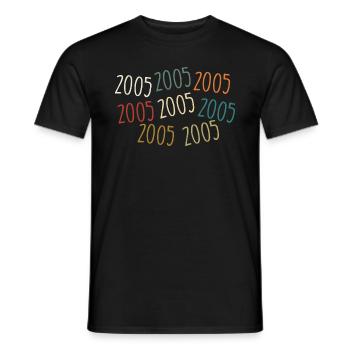 Né en 2005 - légendaire depuis 2005 - T-shirt homme - noir - Devant - AI Model Male 178 light (178cm)