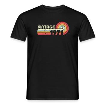 1971 Vintage Print, Geburtstagsgeschenk Tee. Retro - Männer T-Shirt - Schwarz - Vorne - AI Model Male 178 light (178cm)