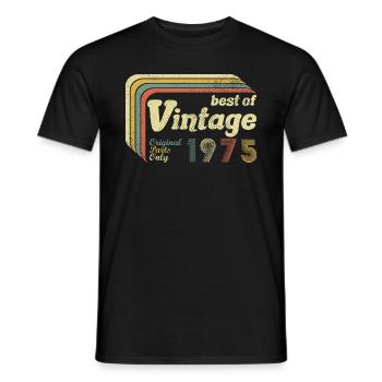 45 years old - Best Of Vintage 1975 - anniversary - Men's T-Shirt - black - Front - AI Model Male 178 light (178cm)