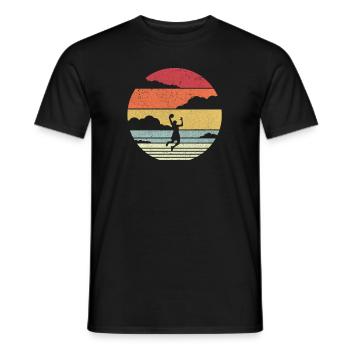 Graphique de basket-ball. Style rétro Slam Dunk Design - T-shirt homme - noir - Devant - AI Model Male 178 light (178cm)