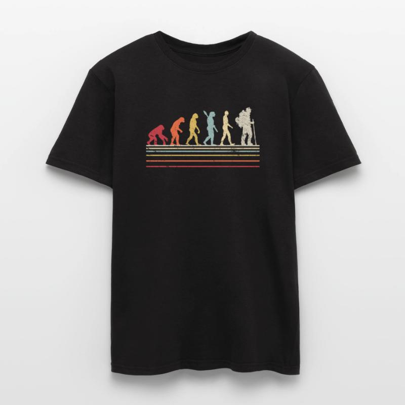 Graphique de randonnée. Conception d'évolution de style rétro pour T-shirt homme