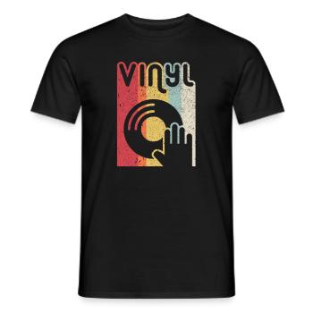 Vinyl Record Produkt. Retro Style Print - Männer T-Shirt - Schwarz - Vorne - AI Model Male 178 light (178cm)