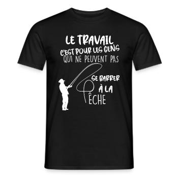 Pêche humour travail - T-shirt homme - noir - Devant - AI Model Male 178 light (178cm)
