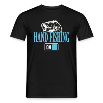 Mode de pêche à la main du pêcheur activé - T-shirt homme - noir - Devant - AI Model Male 178 light (178cm)