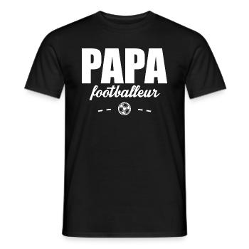 Papa Footballeur Football Ballon - T-shirt homme - noir - Devant - AI Model Male 178 light (178cm)