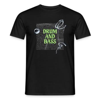 Drum and Bass Chrome - Men's T-Shirt - black - Front - AI Model Male 178 light (178cm)