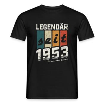 LEGENDÄR SEIT 1953 WASCHECHTES ORIGINAL GEBURTSTAG - Männer T-Shirt - Schwarz - Vorne - AI Model Male 178 light (178cm)