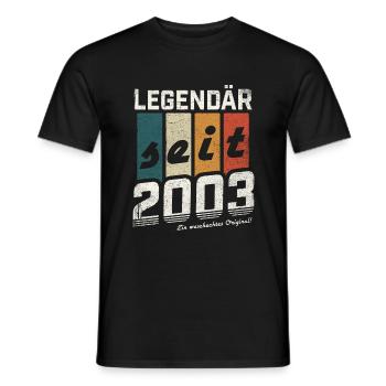 LEGENDÄR SEIT 2003 WASCHECHTES ORIGINAL GEBURTSTAG - Männer T-Shirt - Schwarz - Vorne - AI Model Male 178 light (178cm)