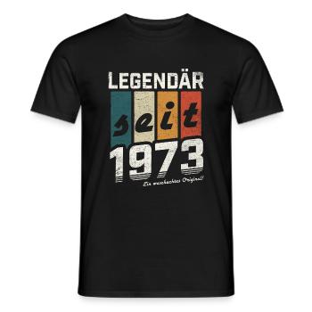 LEGENDÄR SEIT 1973 WASCHECHTES ORIGINAL GEBURTSTAG - Männer T-Shirt - Schwarz - Vorne - AI Model Male 178 light (178cm)