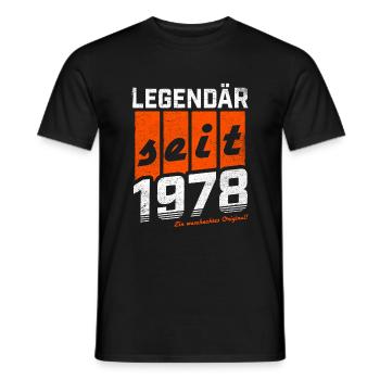 LEGENDÄR SEIT 1978 WASCHECHTES ORIGINAL GEBURTSTAG - Männer T-Shirt - Schwarz - Vorne - AI Model Male 178 light (178cm)