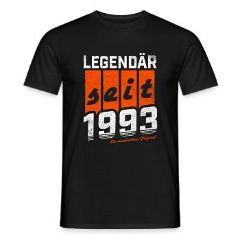 LEGENDÄR SEIT 1993 WASCHECHTES ORIGINAL GEBURTSTAG - Männer T-Shirt - Schwarz - Vorne - AI Model Male 178 light (178cm)