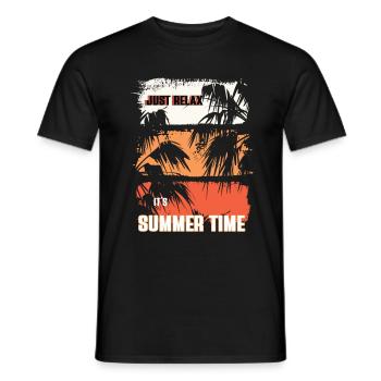 Just Relax It's Summer Time - Men's T-Shirt - black - Front - AI Model Male 178 light (178cm)