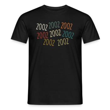 Né en 2002 - légendaire depuis 2002 - T-shirt homme - noir - Devant - AI Model Male 178 light (178cm)