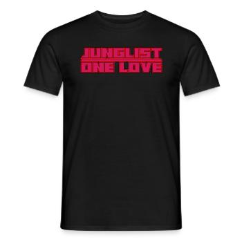 Junglist One Love Drum und Bass DNB Dark Pink Mix - Männer T-Shirt - Schwarz - Vorne - AI Model Male 178 light (178cm)