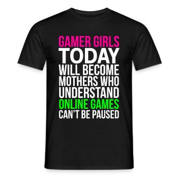 Online-Spiele Lustige Gamer-Mädchen-T-Shirt - Männer T-Shirt - Schwarz - Vorne - AI Model Male 178 light (178cm)