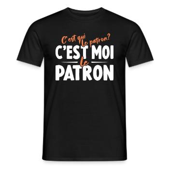 C'est Qui Le Patron C'est Moi Le Patron - T-shirt homme - noir - Devant - AI Model Male 178 light (178cm)