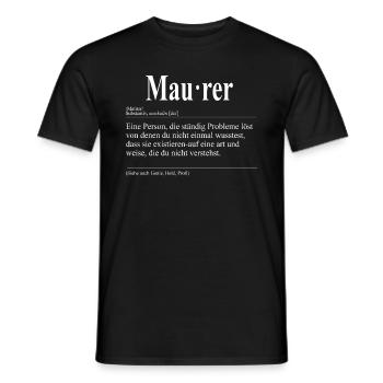 Maurer Lustige Berufs Definition - Männer T-Shirt - Schwarz - Vorne - AI Model Male 178 light (178cm)