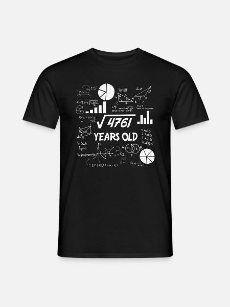 Square Root of 4761 | 69 Birthday Math 69 Years - Men's T-Shirt - black
