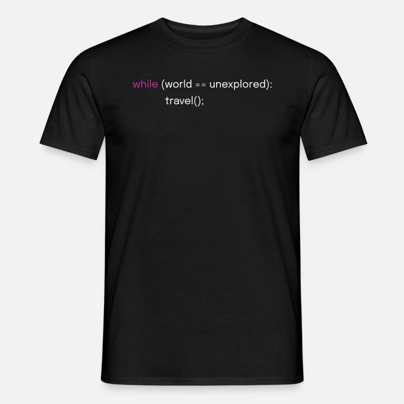 Lustiges Reise- und Coding-Design - Männer T-Shirt - Schwarz