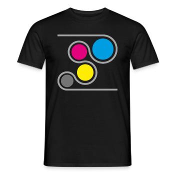 Printer CMYK Graphic - Men's T-Shirt - black - Front - AI Model Male 178 light (178cm)