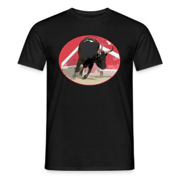 Stier von Camargue ovale - Männer T-Shirt - Schwarz - Vorne - AI Model Male 178 light (178cm)