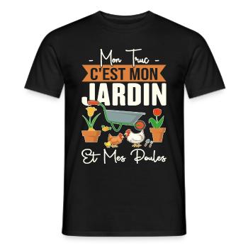 Mon Truc C'est Mon Jardin Et Mes Poules Cadeau - T-shirt homme - noir - Devant - AI Model Male 178 light (178cm)