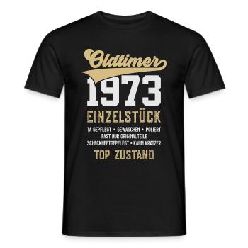53. GEBURTSTAG OLDTIMER 1973 - Männer T-Shirt - Schwarz - Vorne - AI Model Male 178 light (178cm)