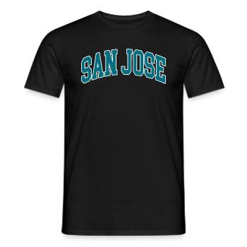 San Jose blue white - Männer T-Shirt - Schwarz - Vorne - AI Model Male 178 light (178cm)