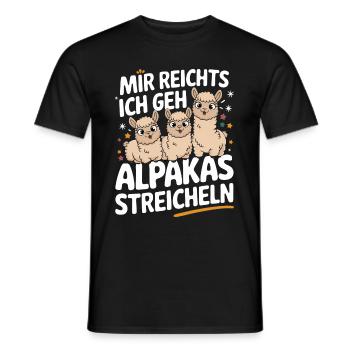Alpaca llama alpacas animal - Men's T-Shirt - black - Front - AI Model Male 178 light (178cm)