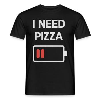 Pizza Italie Restauration rapide - T-shirt homme - noir - Devant - AI Model Male 178 light (178cm)
