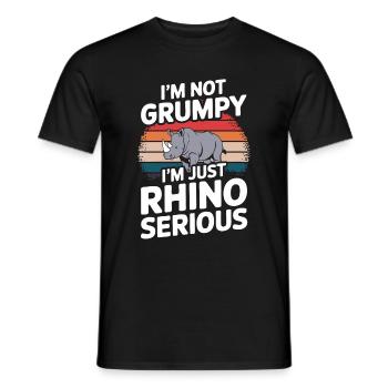 Nashorn Rhinozeros - Männer T-Shirt - Schwarz - Vorne - AI Model Male 178 light (178cm)