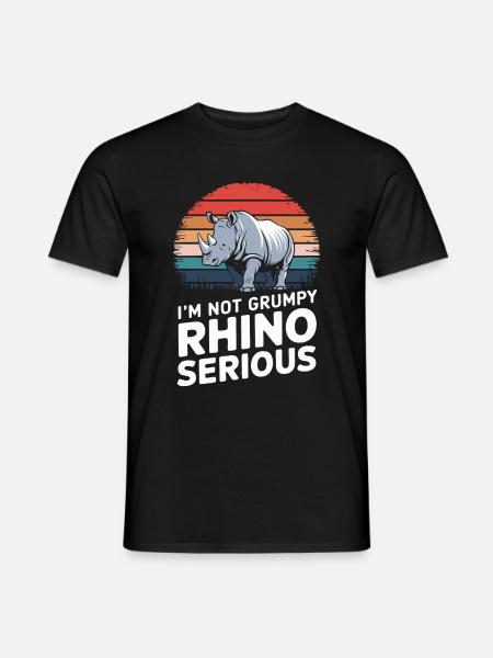 Nashorn Rhinozeros - Männer T-Shirt - Schwarz