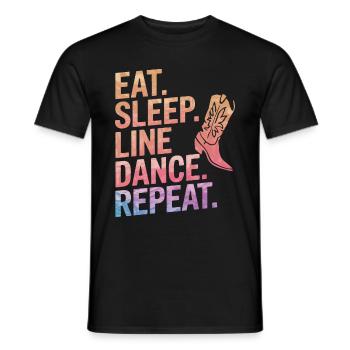 Line Dancing Dancing Dancers - Men's T-Shirt - black - Front - AI Model Male 178 light (178cm)