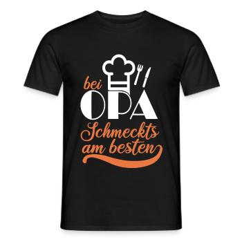 Opa Geschenkidee Bei Opa schmeckts am besten Koch - Männer T-Shirt - Schwarz - Vorne - AI Model Male 178 light (178cm)