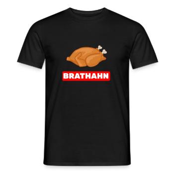 Brathahn statt Bratan Jugendsprache Rap Wortspiel - Männer T-Shirt - Schwarz - Vorne - AI Model Male 178 light (178cm)
