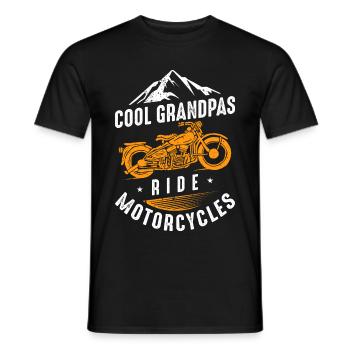 Cool Grandpas Ride Motorcycles - Men's T-Shirt - black - Front - AI Model Male 178 light (178cm)