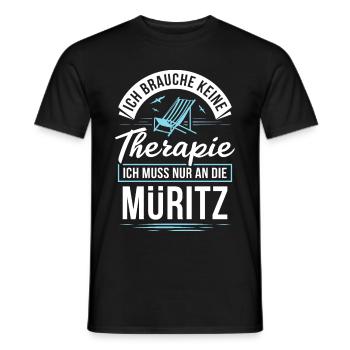 Therapie? Ich muss nur an die Müritz - Männer T-Shirt - Schwarz - Vorne - AI Model Male 178 light (178cm)