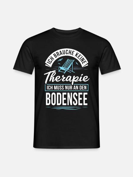 Therapie? Ich muss nur an den Bodensee - Männer T-Shirt - Schwarz