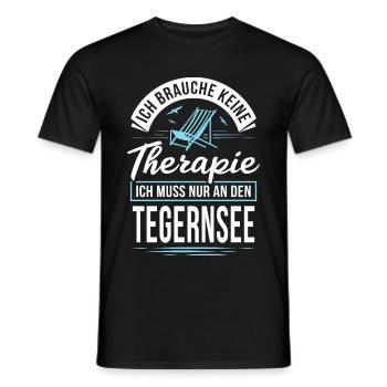 Therapie? Ich muss nur an den Tegernsee - Männer T-Shirt - Schwarz - Vorne - AI Model Male 178 light (178cm)