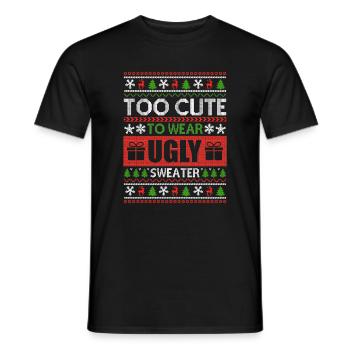 Hässliche Hirsch Ugly Weihnachts-Shirts Pulli - Männer T-Shirt - Schwarz - Vorne - AI Model Male 178 light (178cm)
