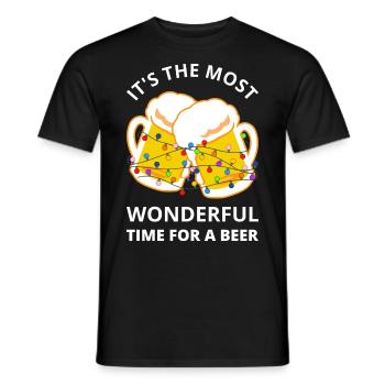 It's The Most Wonderful Time For A Beer I - Men's T-Shirt - black - Front - AI Model Male 178 light (178cm)